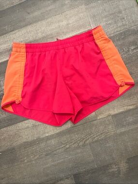 GAP Hot Pink Athletic Shorts with Orange Side Panels